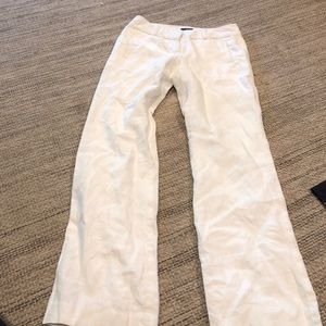 Loft Petite white beachy linen Marisa trousers